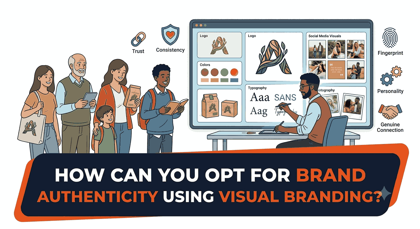 How can you opt for brand authenticity using visual branding